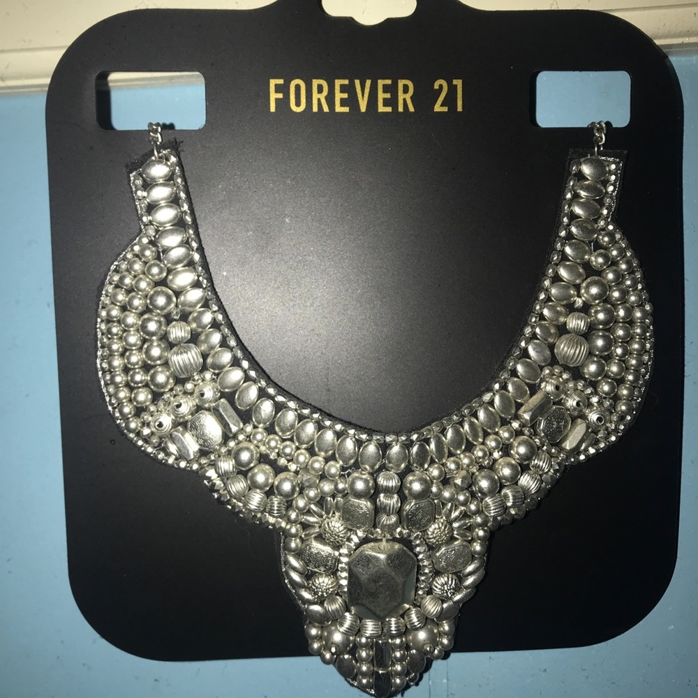 Forever 21 Silver Jewel Necklace